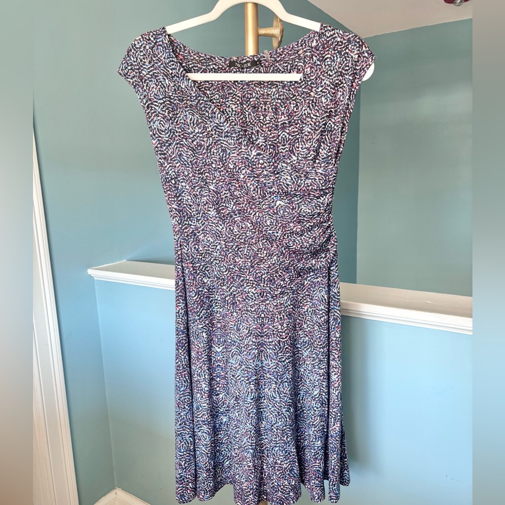 NIC+ZOE Blue Red and White Dress